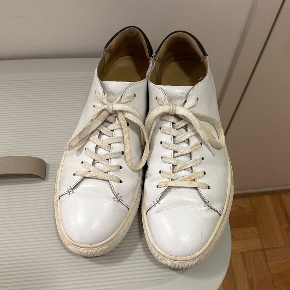 Club Monaco White Leather Sneakers - Picture 2 of 11